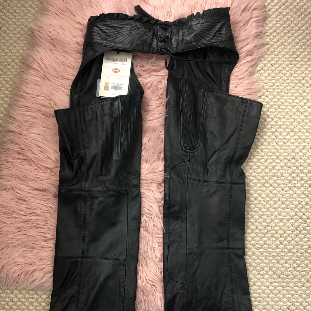 Small Harley Davidson Ruffle Leather chaps